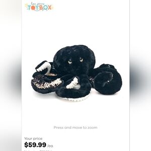 Black and Gold Collectable Plush Octopus Toy